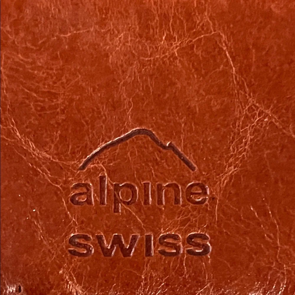 Alpine Swiss Rich Brown Leather Card Wallet